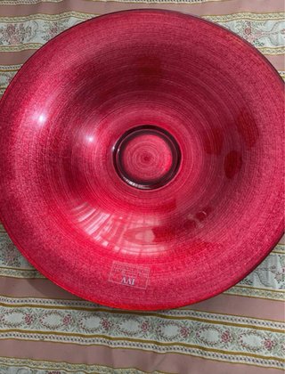 Vaso e Piatto IVV Vetro Rosso