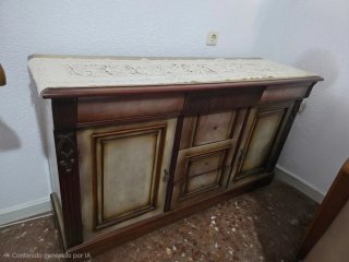 Aparador, mesa comedor extensible y 4 sillas
