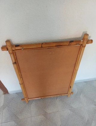 Espejo Grande Bambú Boho Vintage