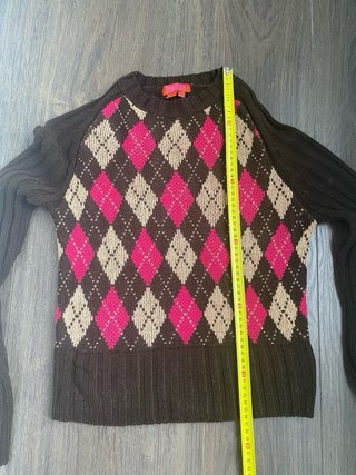 Jersey rombos fucsia y marrón