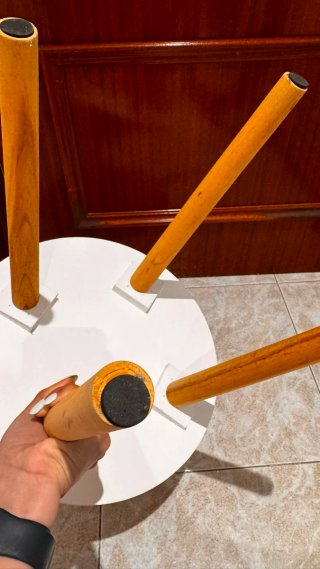 2 Tavolini rotondi in legno