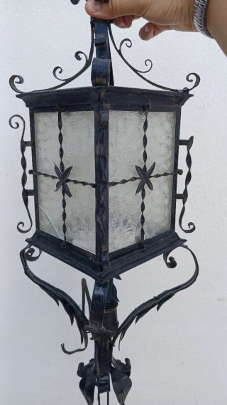 Farol Antiguo Hierro Forjado Castellano / Lámpara