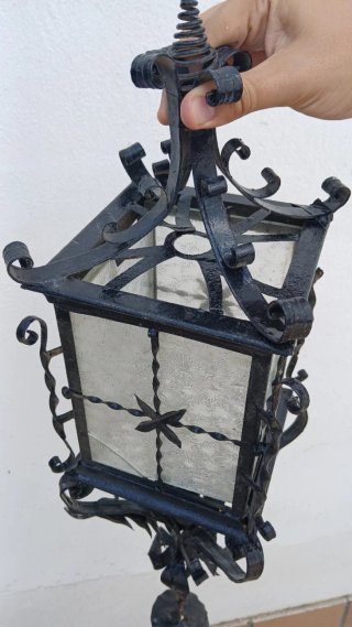 Farol Antiguo Hierro Forjado Castellano / Lámpara