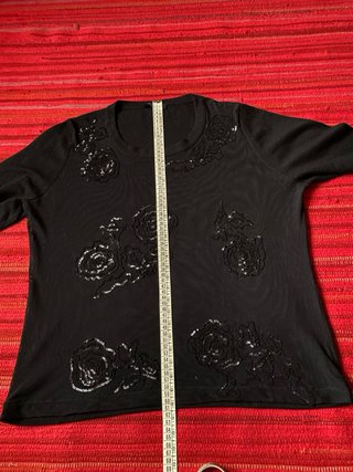 Sotto giacca nero trasparente con fiori ricamati