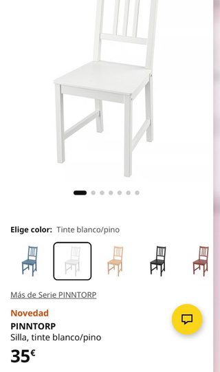 Silla IKEA PINNTORP + cojín JUSTINA como nueva