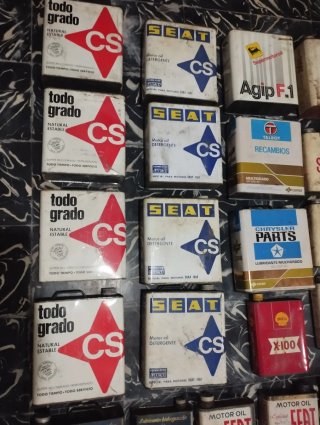 Lote 33 latas aceite antiguas