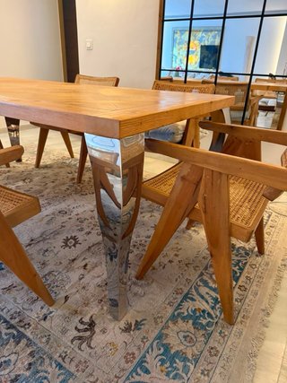 Mesa KARE madera y ratán