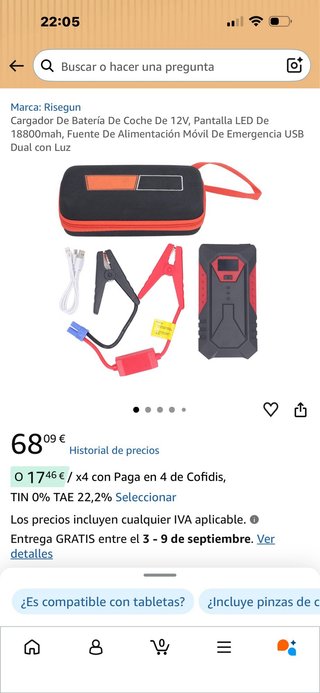 Cargador 12V Jump Starter
