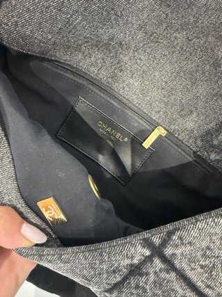 Bolso Chanel Denim Acolchado Cadena Dorada