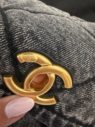 Bolso Chanel Denim Acolchado Cadena Dorada