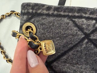 Bolso Chanel Denim Acolchado Cadena Dorada