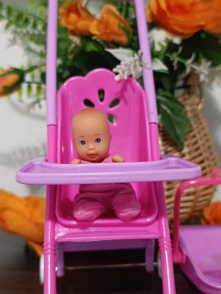Muñeca Bebé Simba con Cochecito Rosa