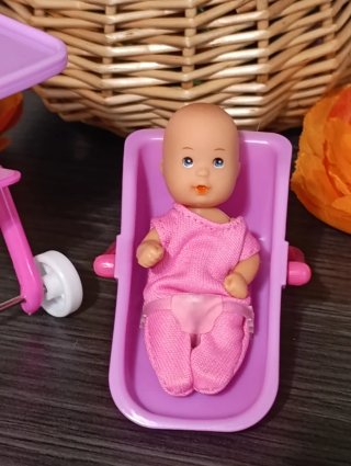 Muñeca Bebé Simba con Cochecito Rosa