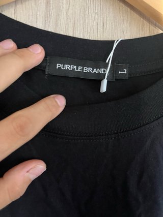 Camiseta Purple Brand Negra Estampada