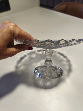 Frutero de cristal vintage decorado