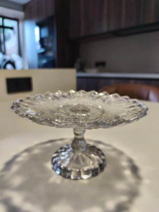 Frutero de cristal vintage decorado