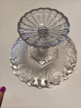 Frutero de cristal vintage decorado