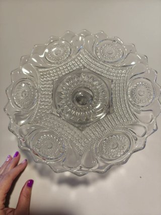 Frutero de cristal vintage decorado