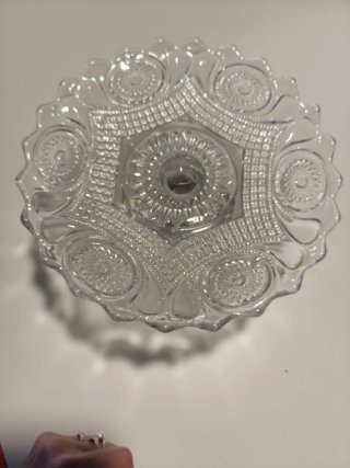 Frutero de cristal vintage decorado