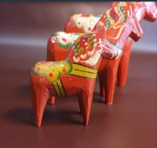 Caballos Dala Hest Vintage Decoración Suecia