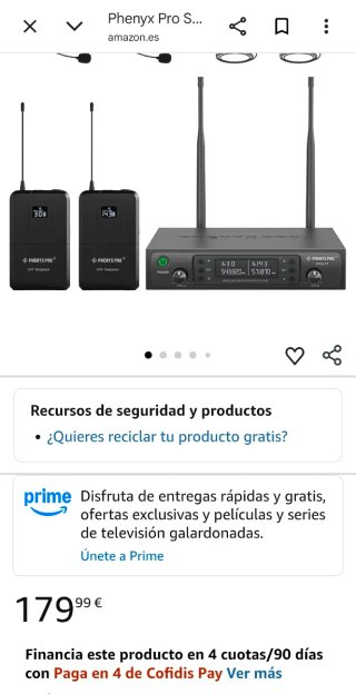 Phenyx Pro PTU-71-2B Sistema Micrófono UHF