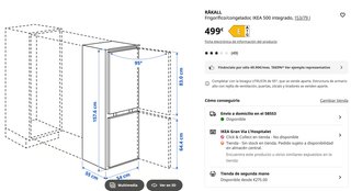 Nevera integrable IKEA RAKALL 500