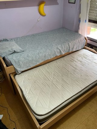 Cama nido de madera para colchones de 90