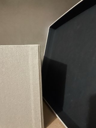 Caja plegable forrada tela beige