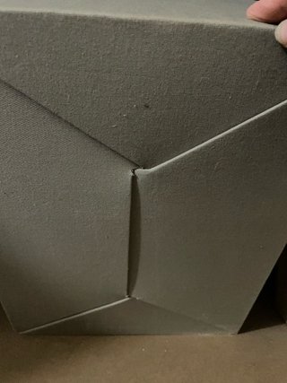 Caja plegable forrada tela beige