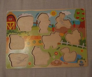 Puzzle Madera Granja Inglés