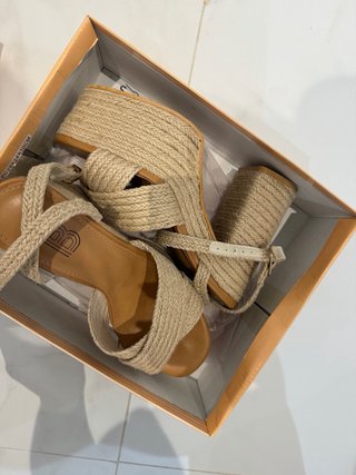 Sandalias Plataforma Rafia Talla 38