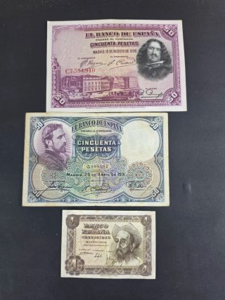 Lote Billetes Españoles Pesetas Antiguos