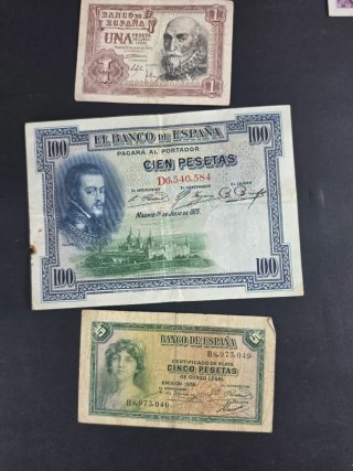 Lote Billetes Españoles Pesetas Antiguos