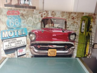 Cuadro Coche Antiguo Americano Ruta 66