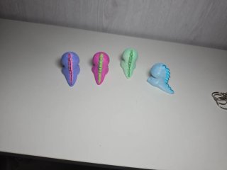 4 Dragoncitos 3D pintados a mano