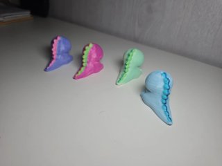 4 Dragoncitos 3D pintados a mano