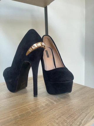 ZAPATOS de tacón negros con plataforma