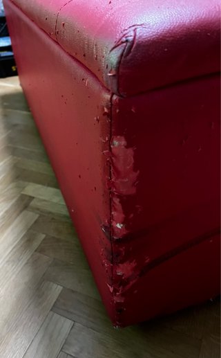 Baúl asiento polipiel rojo