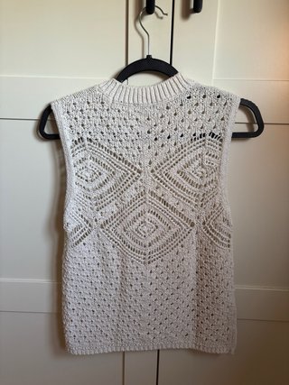 Top Zara Ganchillo Beige Talla S