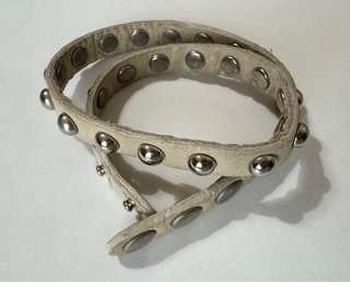 Bracciale pelle doppio giro borchie