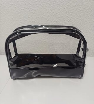 Juego de 3 neceseres transparentes y negros