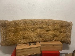 Cabecero Cama Yute Acolchado Marrón