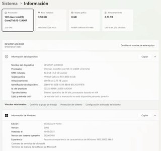 PC Intel i5 12400F + RTX 4060 8gb