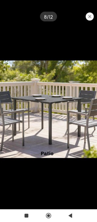Tavolo da Pranzo/Giardino in Metallo e Legno