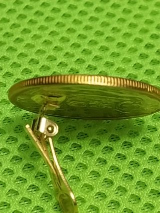 Pendientes  de monedas antiguos chapados en oro