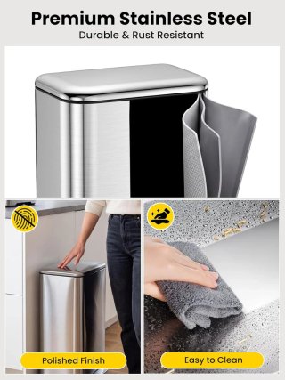 Cubo Basura Cocina YEAUPE PRO 26L Acero Inoxidable