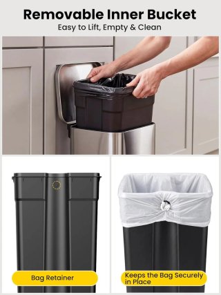 Cubo Basura Cocina YEAUPE PRO 26L Acero Inoxidable