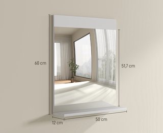 Espejo Pared Baño Blanco