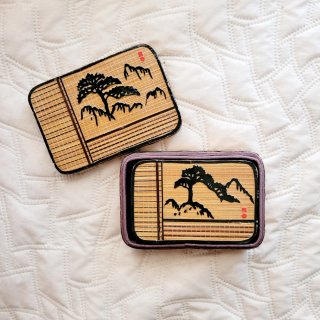2 Cajas Joyero Accesorios Bambu Mimbre Vintage