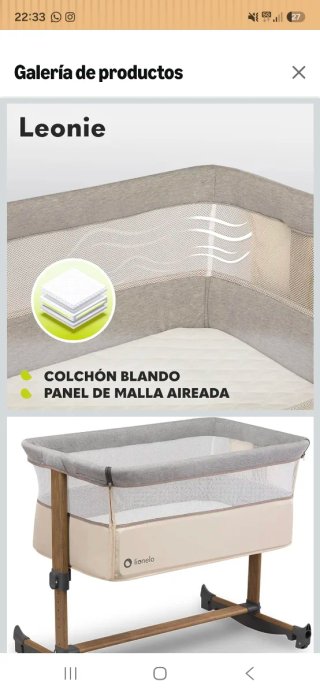 Minicuna Lionelo colecho + colchon